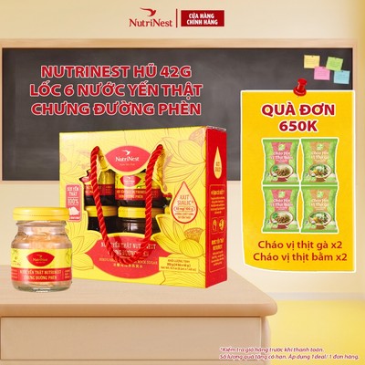 Lốc 6 Hũ Nước Yến Chưng Đường Phèn Nguyên Chất NUTRINEST Bồi Bổ Sức Khỏe - Hũ 42g