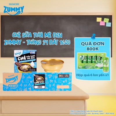 Thùng 24 Bát Chè Sữa Tươi Mè Đen Zummy - Bát 160g