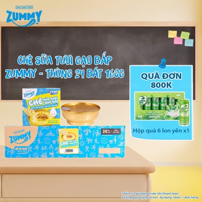 Thùng 24 Bát Chè Sữa Tươi Gạo Bắp Zummy - Bát 160g