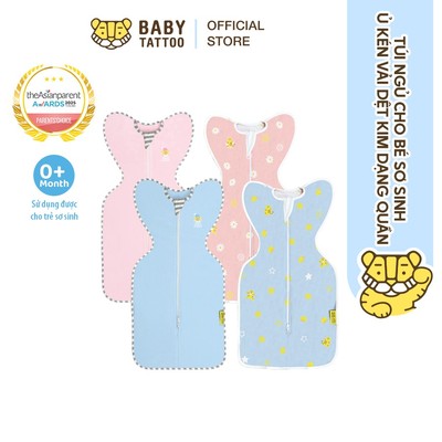 BABY TATTOO Túi Ngủ, Nhộng Chũn, Ủ Kén Vải Dệt Kim Dạng Quấn Cho Bé Sơ Sinh Từ 0-12 Tháng Tuổi