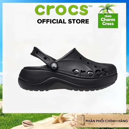 [Giao hàng nhanh chóng]Giày Clog Unisex Crocs Baya Giày Clog Nữ Crocs Baya Platform-Black