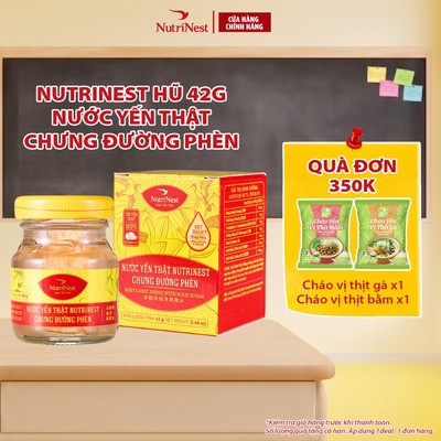 Nước Yến Sào Nguyên Chất Chưng Đường Phèn NUTRINEST Thanh Lọc Cơ Thể - Hũ Đơn 42g [Bao bì mới]