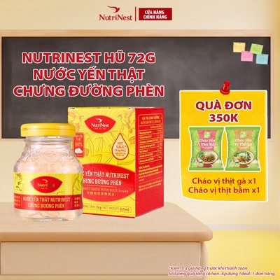 Nước Yến Sào Nguyên Chất Chưng Đường Phèn NUTRINEST Hữu Cơ Lành Mạnh - Hũ Đơn 72g [Bao bì mới]