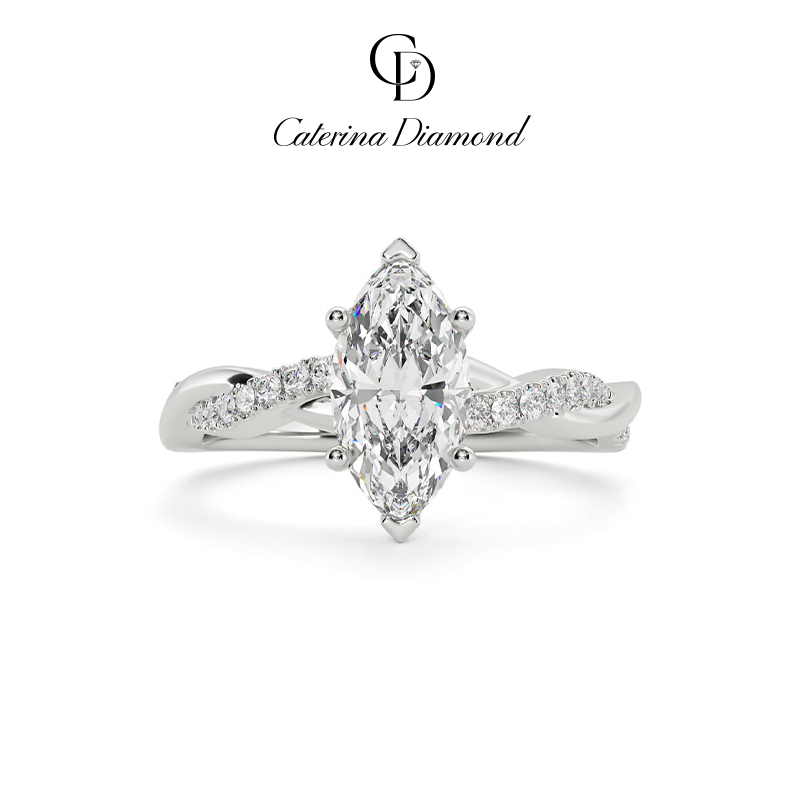 Nhẫn Caterina Diamond Kim Cương Moissanite Marquise Embrace DR078