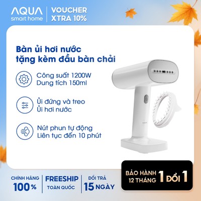 Bàn ủi hơi nước cầm tay Aqua W2598 150ml có nút phun tự động, ủi treo đứng và ủi phẳng nằm