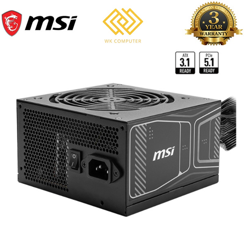 (Full Vat) Nguồn Máy Tính MSI MAG A850GN PCIE5 (850W - 80 Plus Gold) - Mới. Bảo hành chính hãng 36 T
