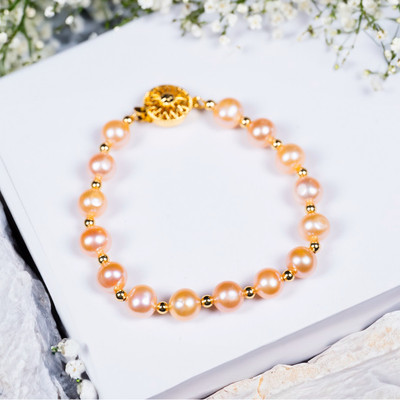 Vòng Tay Ngọc Trai 7ly Mix Bi Bạc Khóa Bạc - Ngọc Trai Trường Thịnh