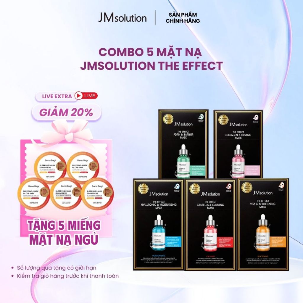 [Mua 5 Tặng 5 Mask Ngủ Banobagi]  COMBO 5 Miếng Mặt Nạ Dưỡng Da JMSolution The Effect 24mlx5