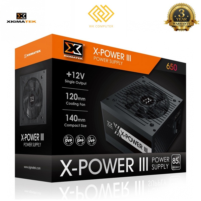(Full Vat) Nguồn máy tính Xigmatek X-Power III X650 - 600W | Mới (Bảo hành 36 Tháng)