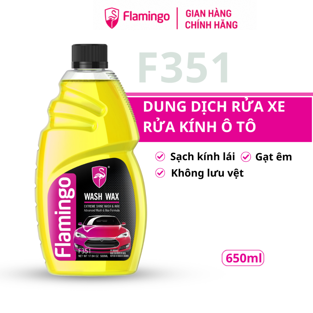 Nước rửa xe ô tô Flamingo F031/f351 loại bỏ bụi bẩn,vệ sinh xe sáng bóng, nhanh gọn đơn giản tại nhà