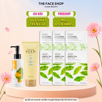 [Livestream] Combo Gel tẩy da chế.t THE FACE SHOP Papaya 150ml + 1 sữa rửa mặt 100ml + mặt nạ