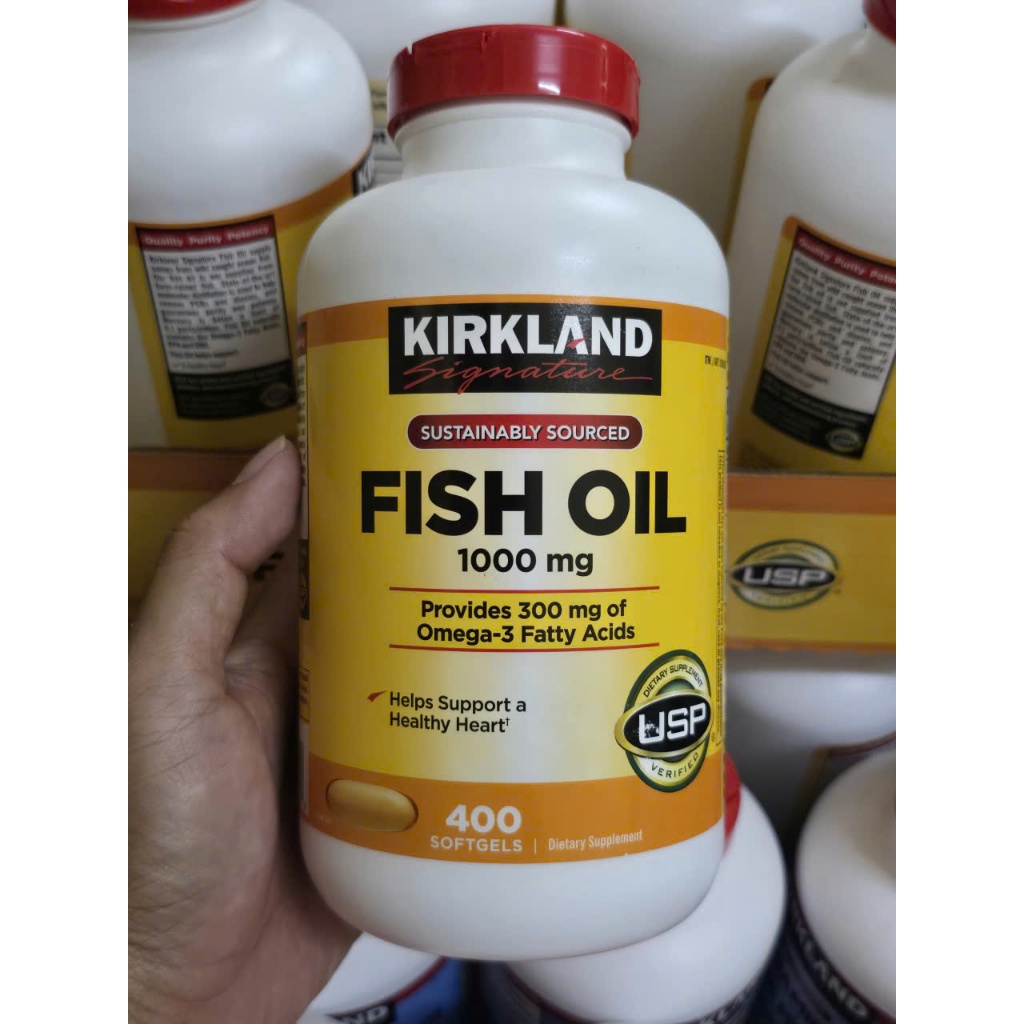 Date 2028 - Dầu cá Omega 3 Fish Oil Kirkland 1000mg 400 viên