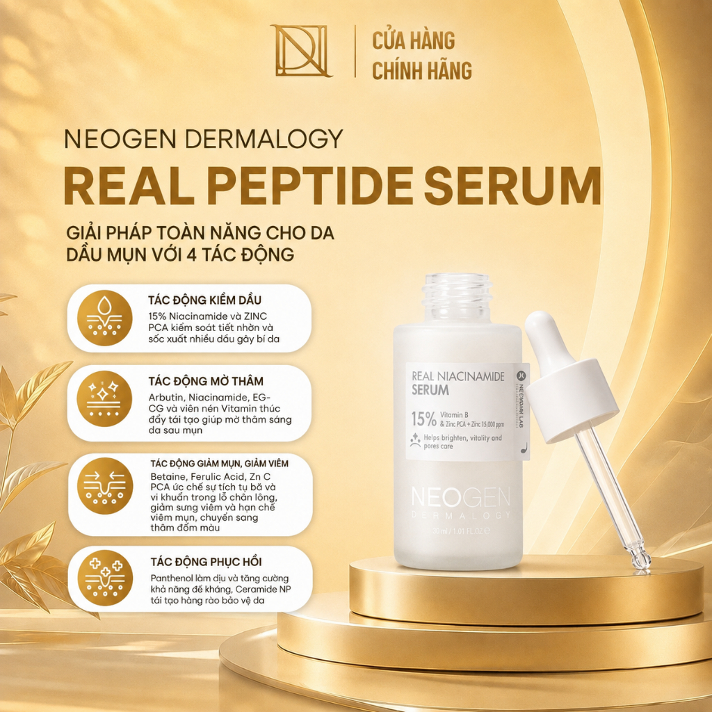 Serum Neogen Dermalogy 15% Niacinamide Sinh Học Kiềm Dầu Giảm Mụn Dưỡng Sáng Da Real Niacinamide Fir