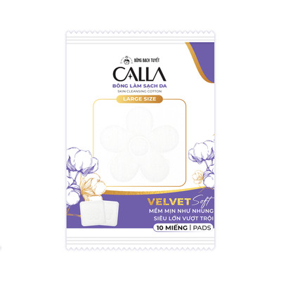 [HÀNG TẶNG KHÔNG BÁN] Bông Bạch Tuyết làm sạch da Calla Velvet soft miếng bông lớn (10 Miếng/gói)