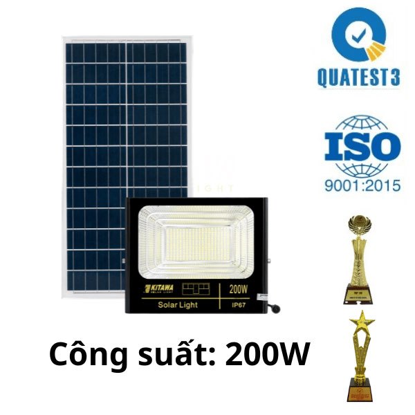 Đèn Pha Năng Lượng Mặt Trời ITAWA DP1200 200W 400 Chip LED SMD 5730 Pin LiFePO4