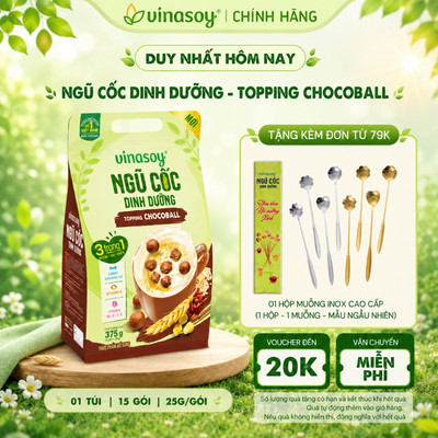 Túi ngũ cốc dinh dưỡng Vinasoy - Topping Chocoball (15 gói x 25g)