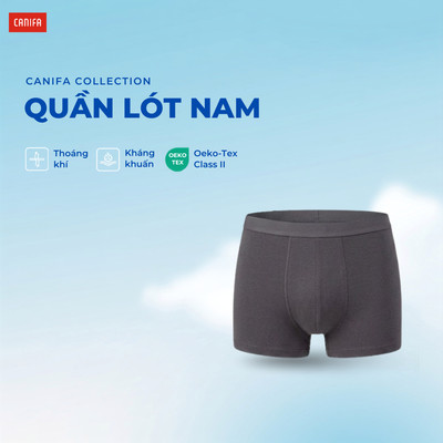 Quần lót đùi nam CANIFA dáng boxer brief chất cotton pha mềm mịn co giãn 8UP26A003