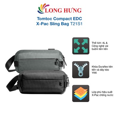 Túi đeo chéo Tomtoc Compact EDC X-Pac Sling Bag 4L T21S1 - Hàng chính hãng