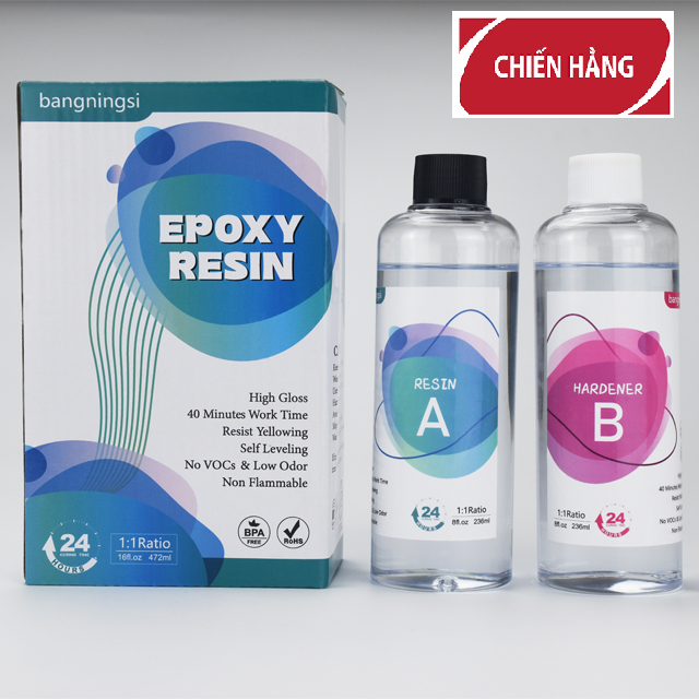[ Tổng Kho CH70  } Keo Epoxy Resin Đổ Khối Dày 2cm Trong Suốt Làm Bàn Gỗ, Sàn 3D Đổ Biển Quảng Cáo C