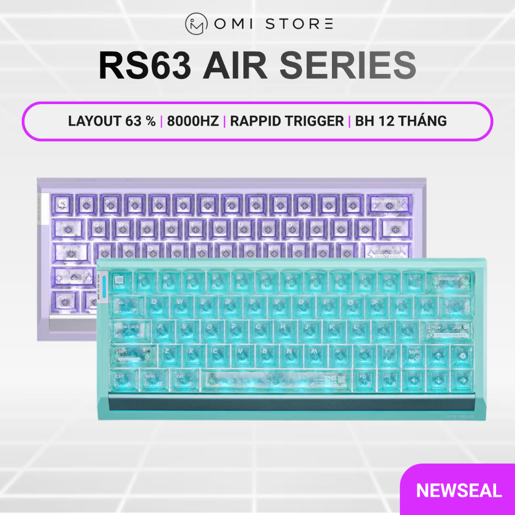 Bàn Phím Gaming Rapid Trigger ATK RS63 Air Esports / LAYOUT 63 % / Phím Rappid Trigger / NEWSEAL