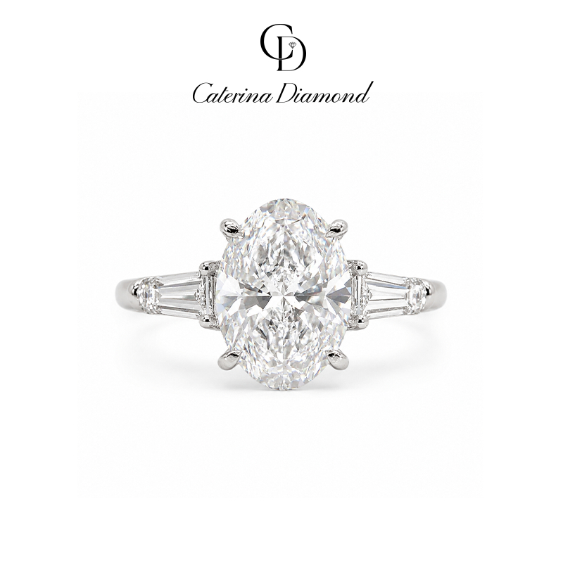 Nhẫn Caterina Diamond Kim Cương Moissanite Oval Prestige DR075WH
