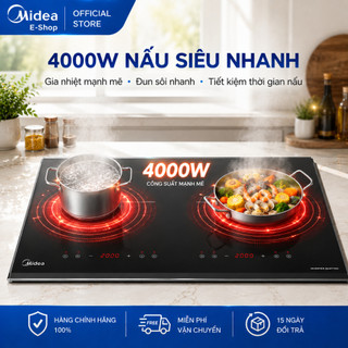 Bếp Từ Đôi Midea MC-ID4083 / MC-ID4084 | Mặt Kính Schott | Bo Viền Inox | 4000W Có Sôi Liu Riu