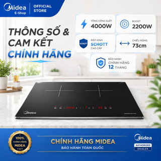 Bếp Từ Đôi Midea MC-ID4083 / MC-ID4084 | Mặt Kính Schott | Bo Viền Inox | 4000W Có Sôi Liu Riu