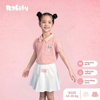  Chân váy xếp ly Stitch Disney bé gái Rabity 555.016