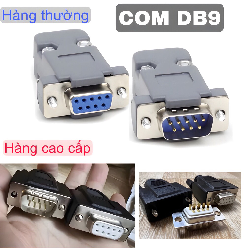 Đầu COM DB9 RS232 ,Com db9 loại hàn đực cái