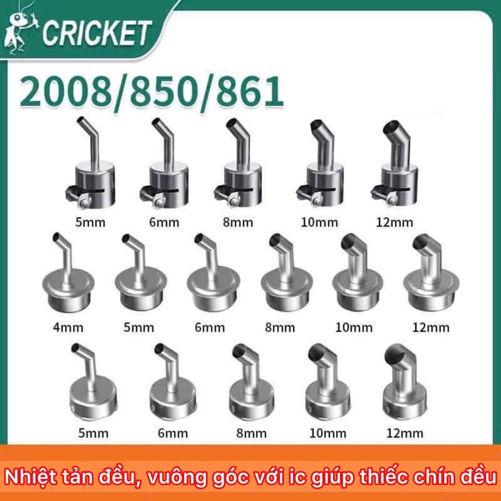 Đầu khò chéo, chếc 45 độ cho Quick 2008, 861DW, 850A, 857DW+,…
