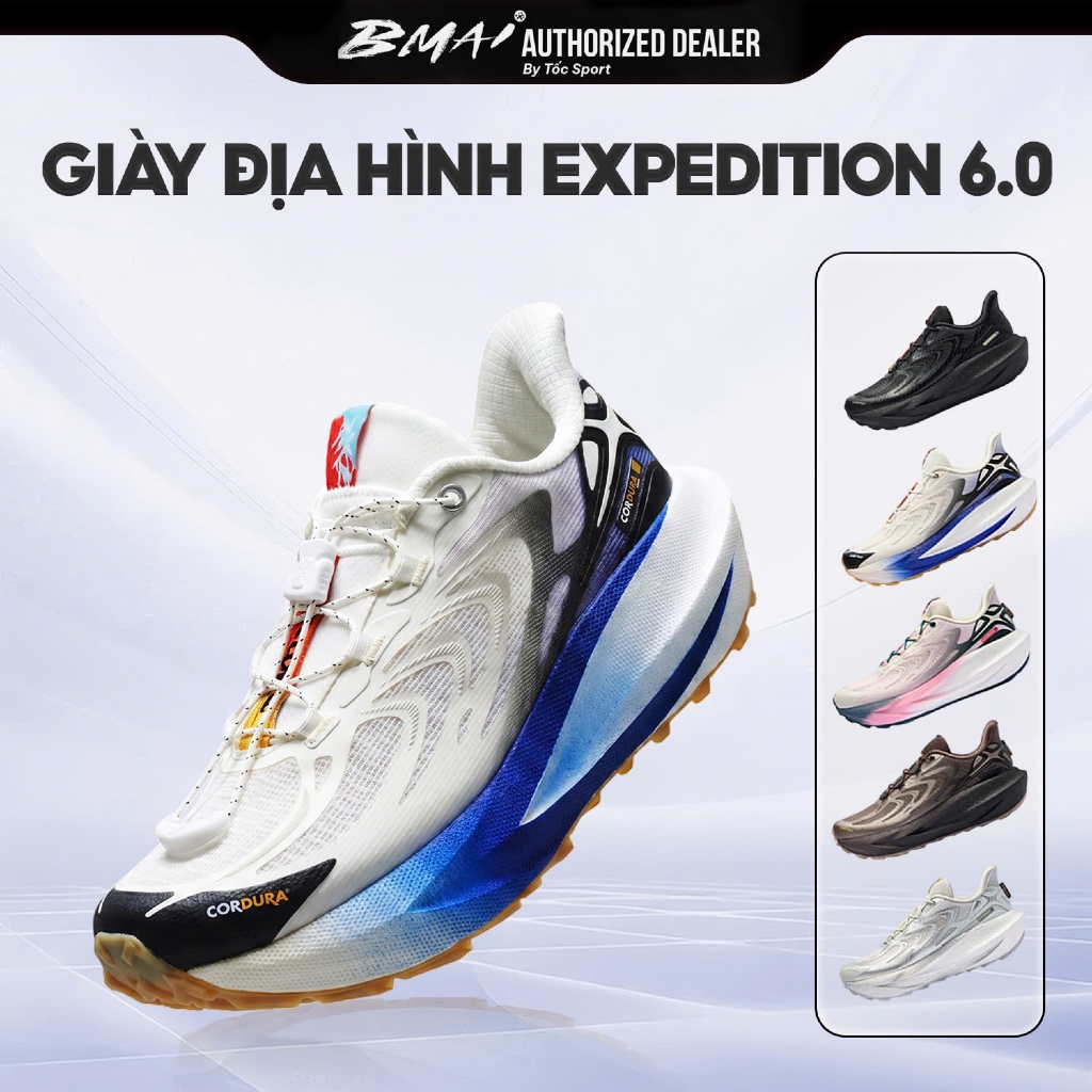 BMAI Giày Chạy Địa Hình Expedition 6.0 XRPM005/XRPM006 - Giày Trail Running Cordura Chuyên Dụng, Lớp