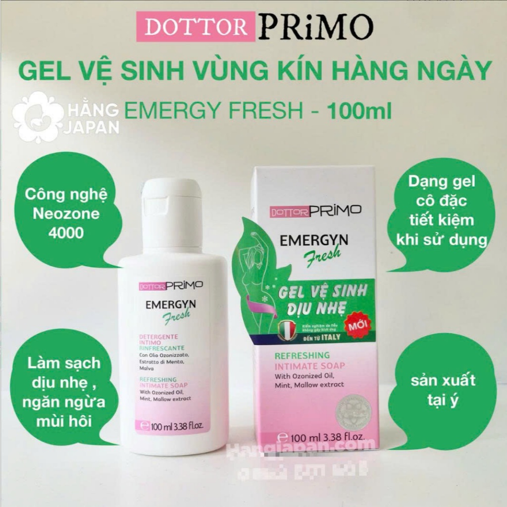 Dung dịch vệ sinh cho nam và nữ Dottorprimo Emergyn (100ml)
