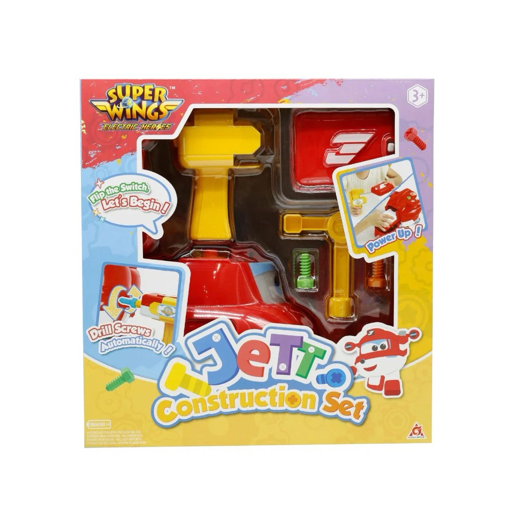 BỘ ĐỒ CHƠI SUPERWINGS MÁY BAY JETT TIA CHỚP LẮP RÁP ĐI KÈM DỤNG CỤ