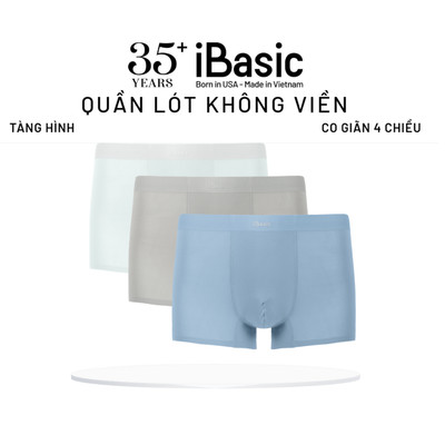 Combo 3 quần lót nam iBasic không đường may phom đùi trunk lưng trơn PANM170