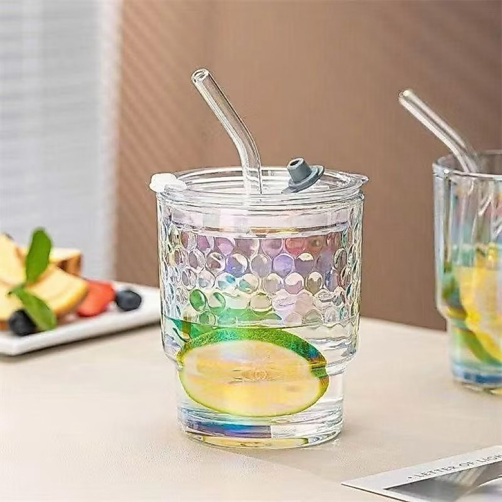 Ly thủy tinh cầu vồng giá tốt, ly thủy tinh đẹp cao cấp hàng vinamilk