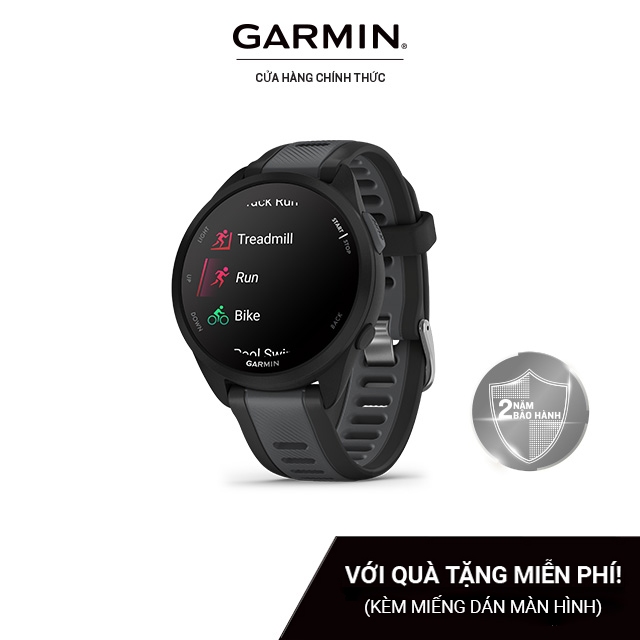Đồng Hồ Thông Minh Garmin Forerunner 165 KHÔNG NHẠC (Whitestone/Black) - Hàng Chính Hãng