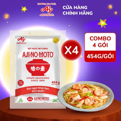 [CHÍNH HÃNG] Combo 4 Gói Bột Ngọt AJI-NO-MOTO® hạt lớn 454g/gói