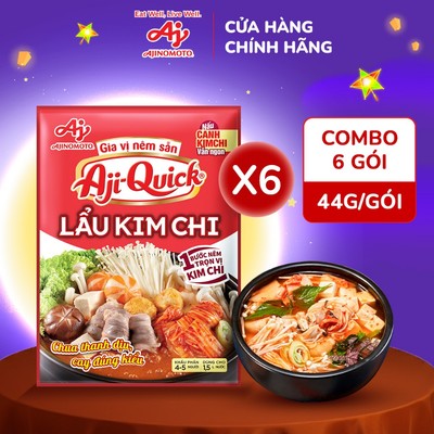 [CHÍNH HÃNG] Combo 6 Gói Gia Vị Nêm Sẵn Aji-Quick® Lẩu Kim Chi 44g/Gói