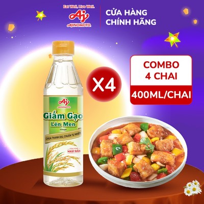 [CHÍNH HÃNG] Combo 4 chai Giấm gạo lên men "Ajinomoto" 400ml/chai