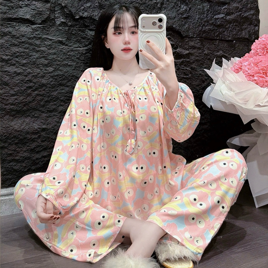 Set Bộ Tole Thiết Kế Buộc Chuông Siêu Hot Quần Suông , SET ĐÔ NỮ MẶC NHÀ HN CLOSET