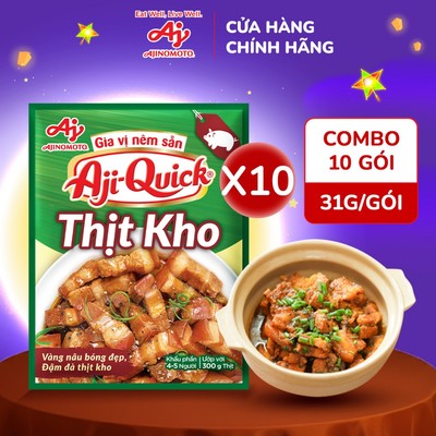 [CHÍNH HÃNG] Combo 10 Gói Gia Vị Nêm Sẵn Aji-Quick® Thịt Kho 31g/Gói