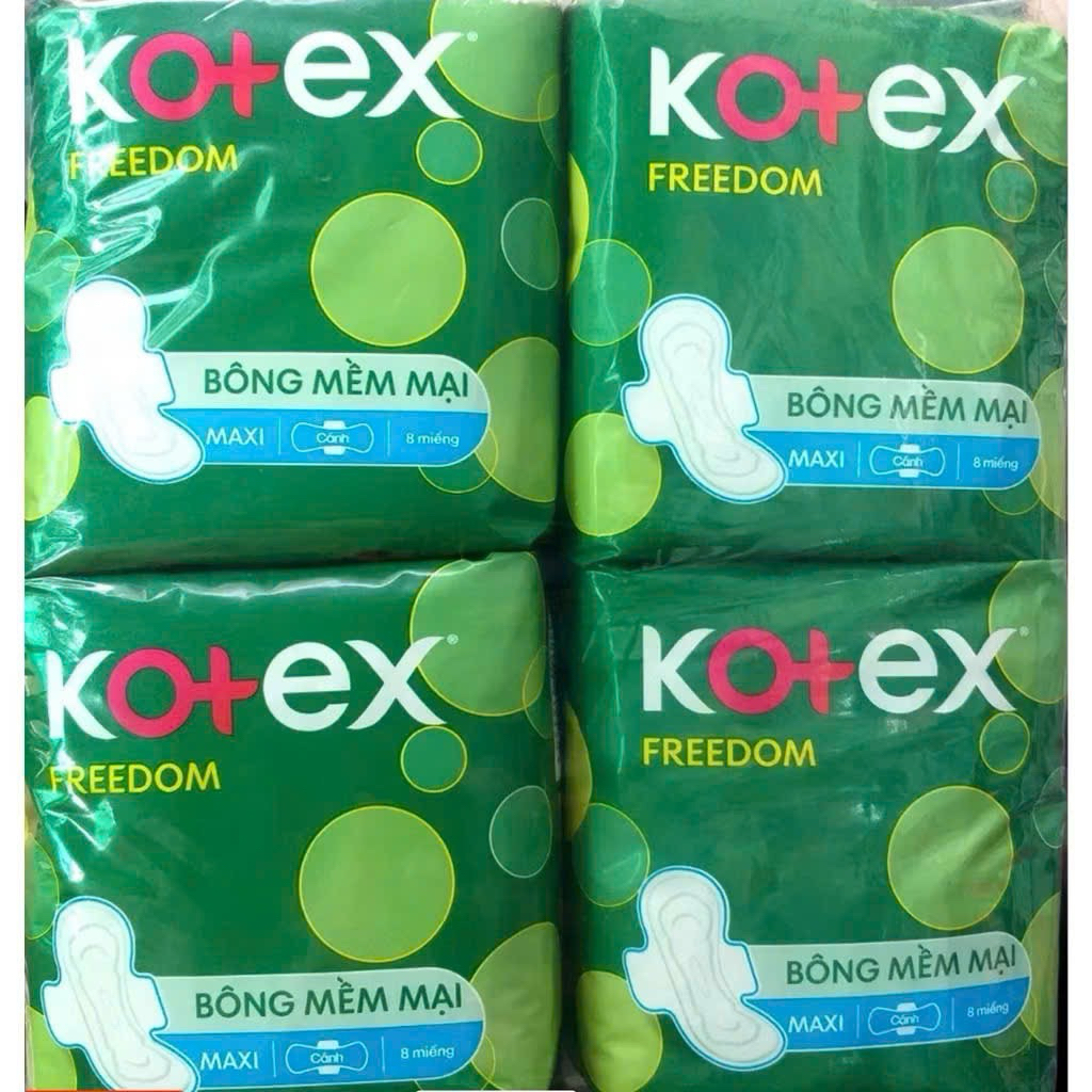 Combo 8 Gói Băng Vệ Sinh Kotex Freedom Maxi Không Cánh