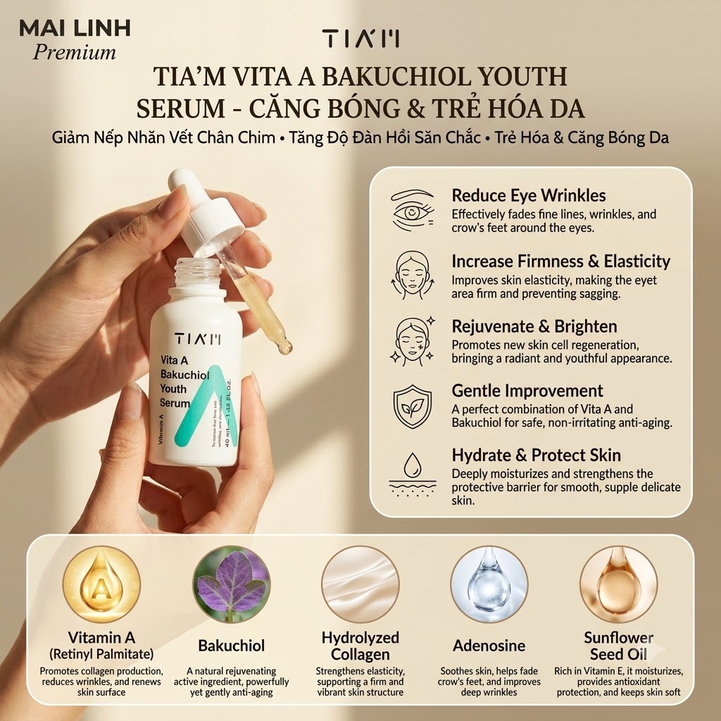 Serum Tia'm Căng Bóng, Trẻ Hoá Da 40ml