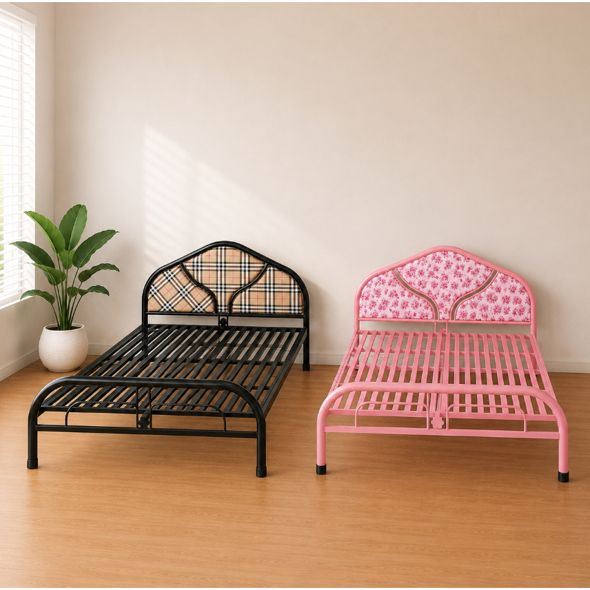 Giường sắt gấp gọn dài 2m ngang 1m2 1m4 1m6 1m8 sơn tĩnh điện cao cấp