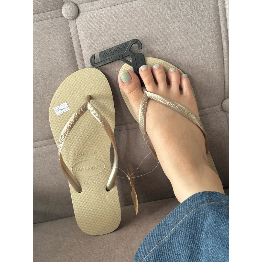 Dép Nữ Slim Gold nhạt Havaianas Chính Hãng