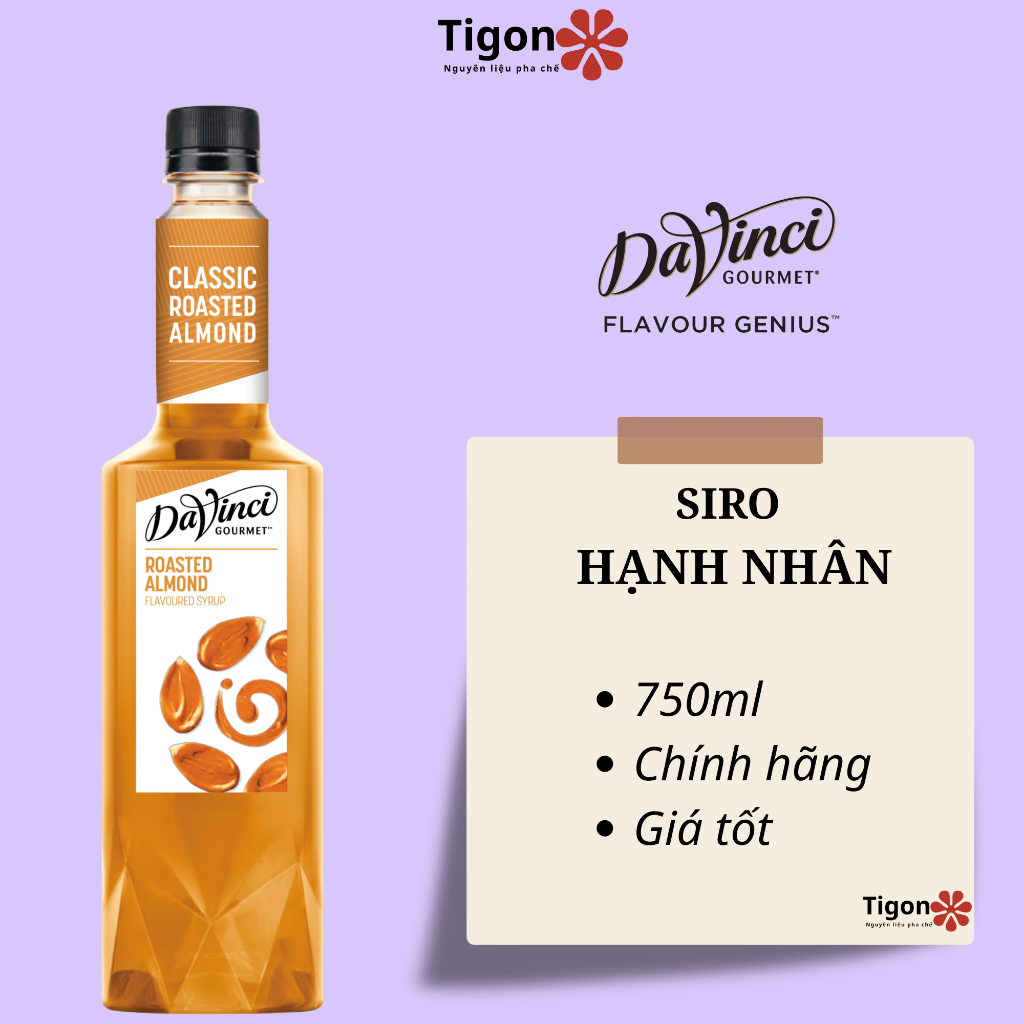 Siro Hạnh Nhân Davinci Gourmet 750ml chuẩn vị pha chế