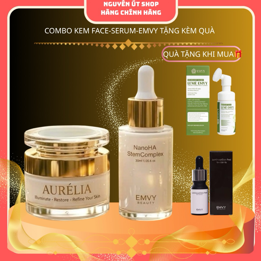 COMBO KEM FACE - SERUM ( EMVY )TẶNG KÈM 1 SỬA RỬA MẶT (HOẶC)1 PELL DA EMVY - hổ trợ dưỡng da chuyên 