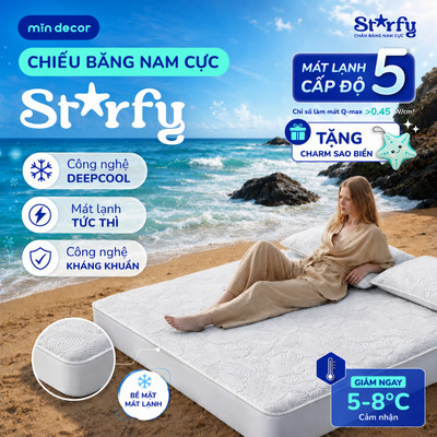 [HOẢ TỐC] Chiếu Băng Nam Cực Starfy Mịn Decor, Mát Lạnh Cấp Độ 5, Chiếu Điều Hoà Băng Lạnh Chống Rách