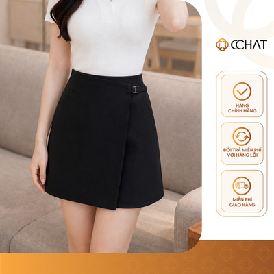 Chân Váy 𝐂𝐂𝐇𝐀𝐓 Dáng A Ngắn Hot Trend Vạt Chéo Chất Liệu Tuytsi Cao Cấp 16CNS2062ST