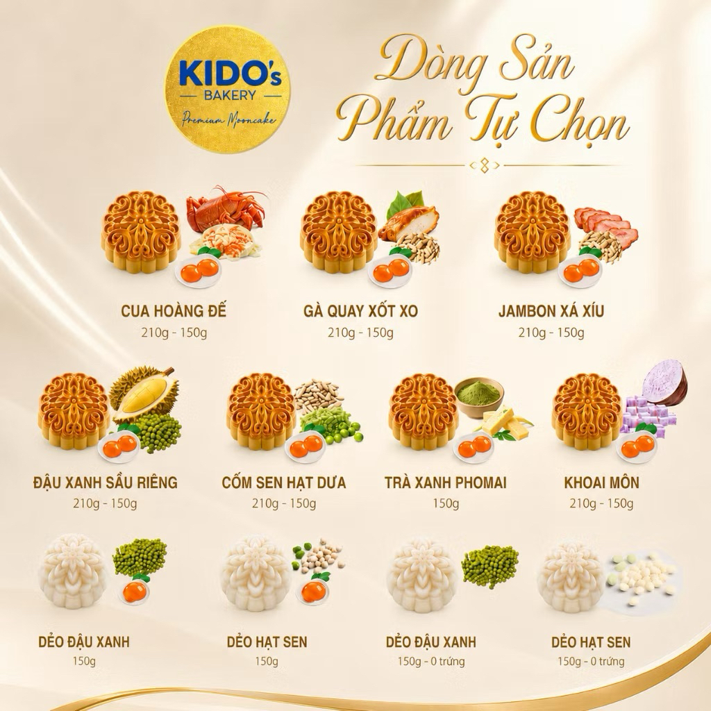 HOẢ TỐC| TẶNG HỘP 2-4l Bánh Trung Thu KIDO’s Bakery tự chọn vị